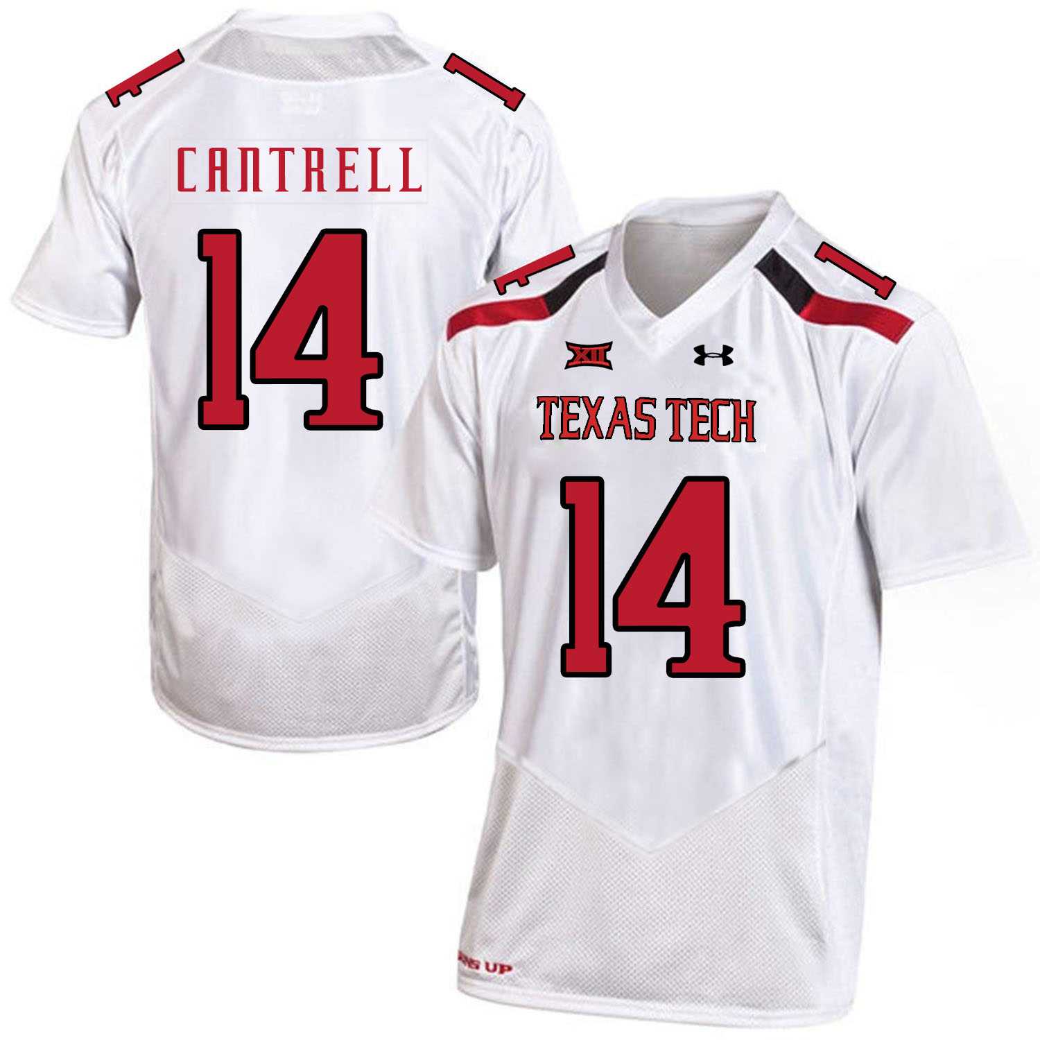Texas Tech Red Raiders #14 Dylan Cantrell White College Football Jersey